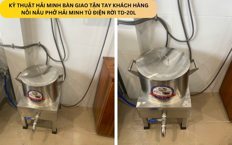 Nồi nấu phở Hải Minh tủ điện rời TD-20L