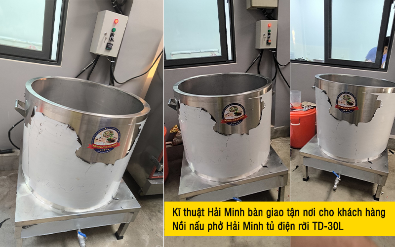 Nồi nấu phở Hải Minh tủ điện rời TD-30L