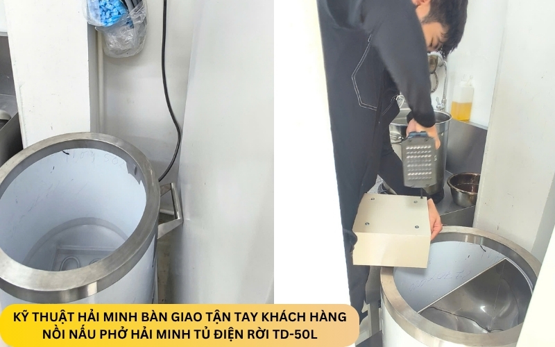 Nồi nấu phở Hải Minh tủ điện rời TD-50L