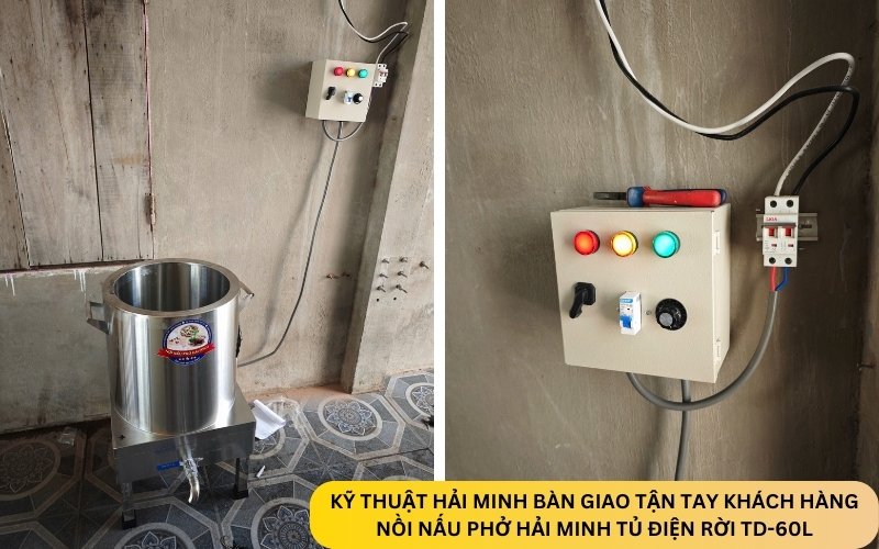 Nồi nấu phở Hải Minh tủ điện rời TD-60L