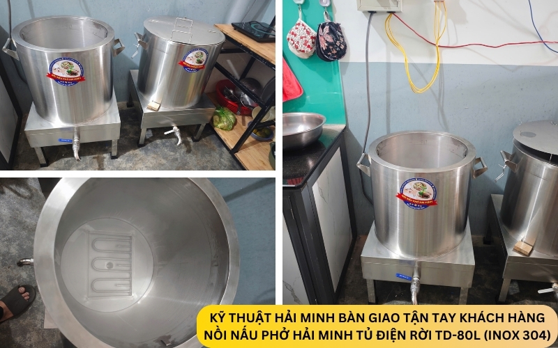 Nồi nấu phở Hải Minh tủ điện rời TD-80L (Inox 304)