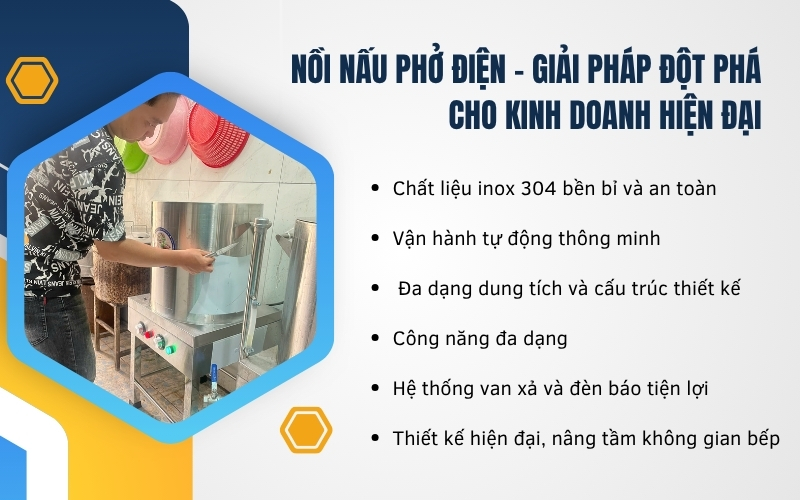 Nồi nấu phở điện - giải pháp đột phá cho kinh doanh hiện đại