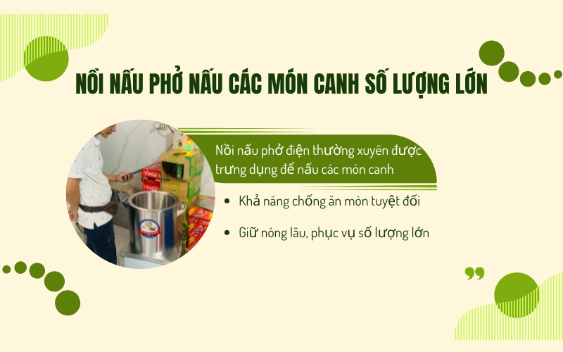 Nồi nấu phở nấu các món canh số lượng lớn