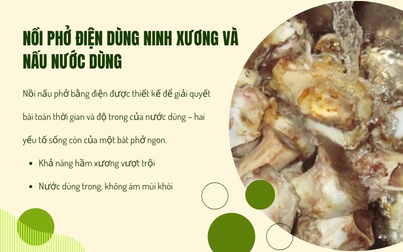 Nồi phở điện dùng ninh xương và nấu nước dùng