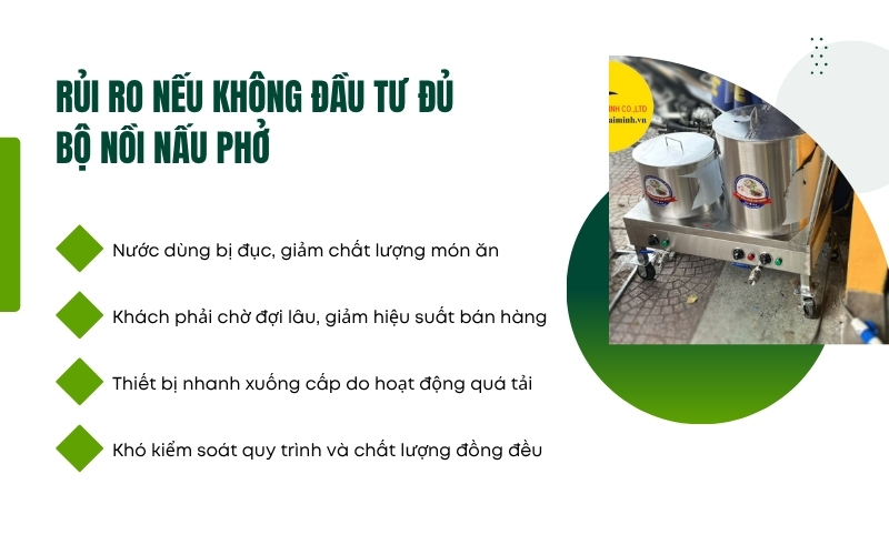 Rủi ro nếu không đầu tư đủ bộ nồi nấu phở
