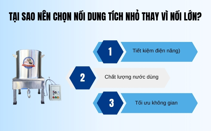 Tại sao nên chọn nồi dung tích nhỏ thay vì nồi lớn