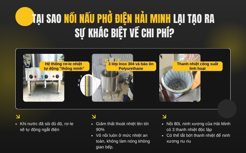 Tại sao nồi nấu phở điện Hải Minh lại tạo ra sự khác biệt về chi phí
