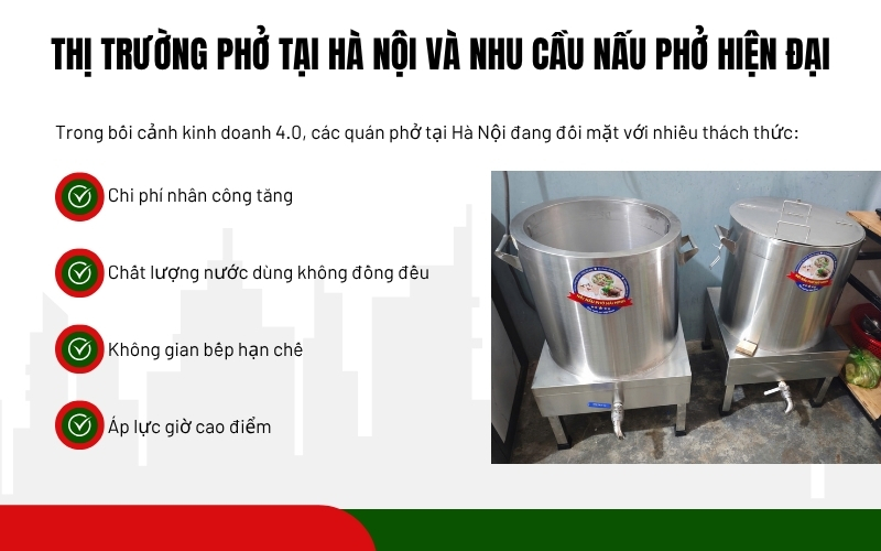 Thị trường phở tại Hà Nội và nhu cầu nấu phở hiện đại