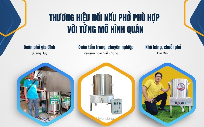 Thương hiệu nồi nấu phở phù hợp với từng mô hình quán