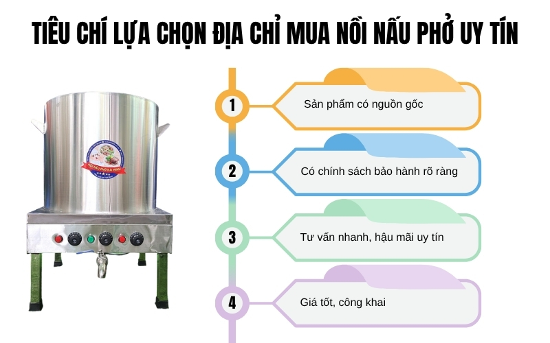 Tiêu chí lựa chọn địa chỉ mua nồi nấu phở uy tín