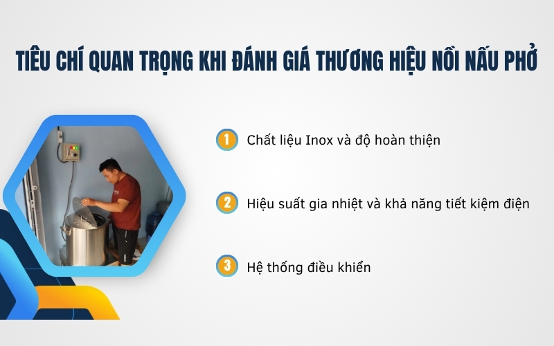Tiêu chí quan trọng khi đánh giá thương hiệu nồi nấu phở