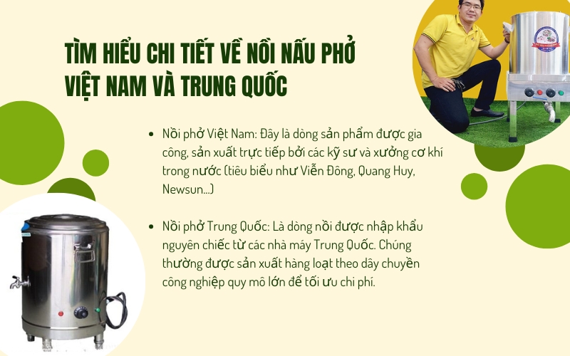 Tìm hiểu chi tiết về nồi nấu phở Việt Nam và Trung Quốc