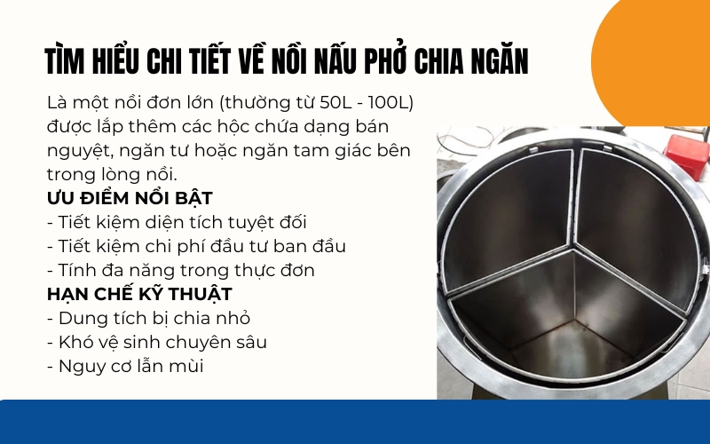 Tìm hiểu chi tiết về nồi nấu phở chia ngăn
