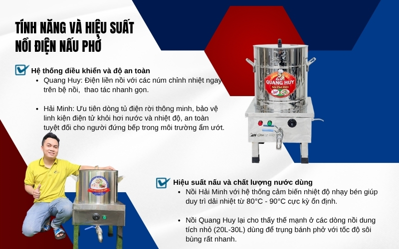 Tính năng và hiệu suất nồi điện nấu phở