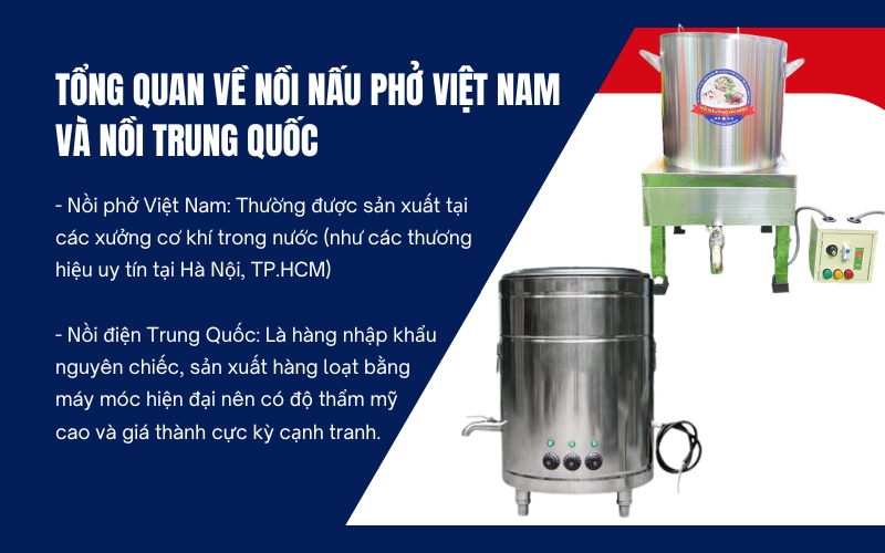 Tổng quan về nồi nấu phở Việt Nam và nồi Trung Quốc