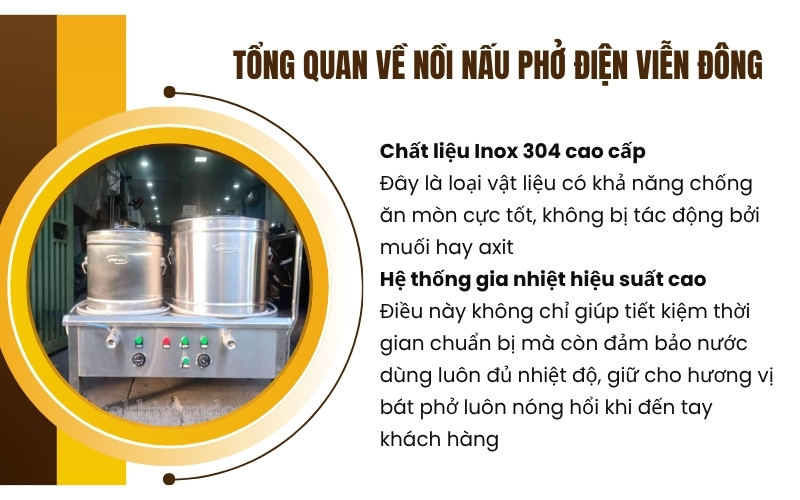 Tổng quan về nồi nấu phở điện Viễn Đông