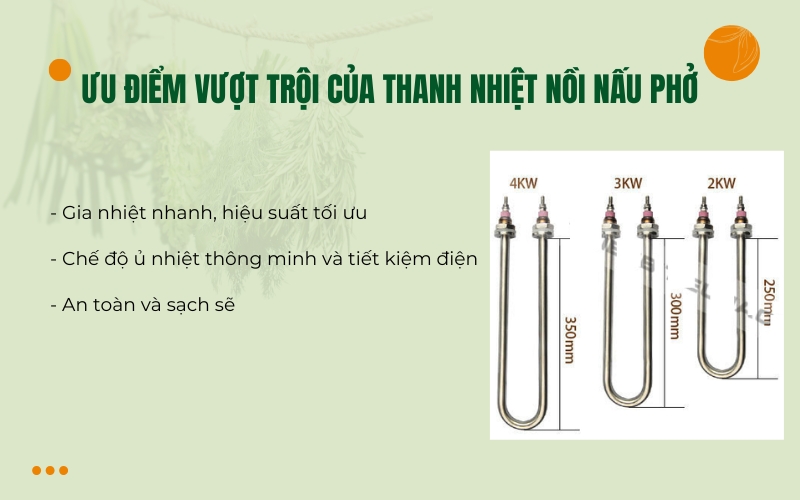 Ưu điểm vượt trội của thanh nhiệt nồi nấu phở