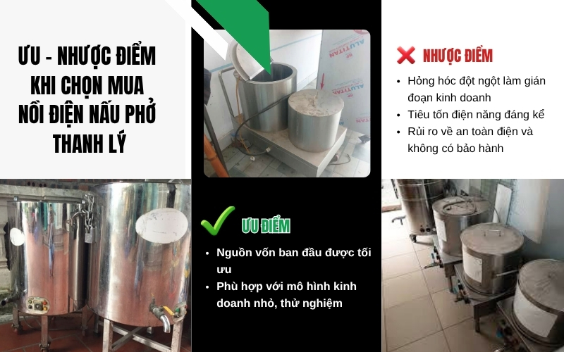 Ưu điểm khi chọn mua nồi điện nấu phở thanh lý