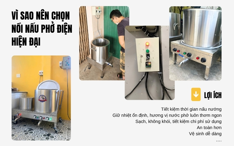 Vì sao nên chọn nồi nấu phở điện hiện đại