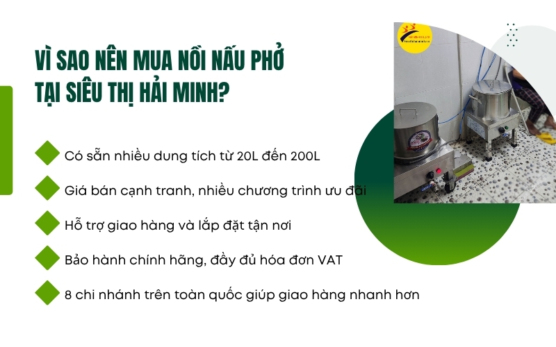 Vì sao nên mua nồi nấu phở tại siêu thị hải minh?