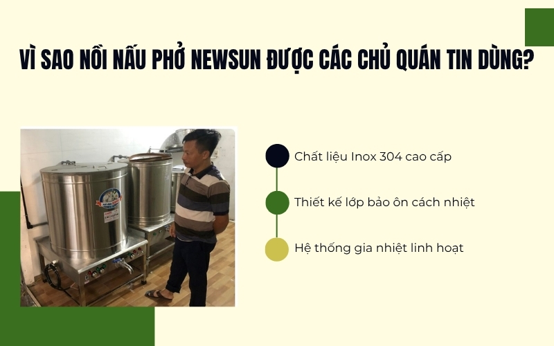 Vì sao nồi nấu phở Newsun được các chủ quán tin dùng?