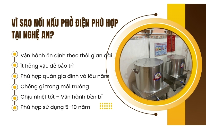 Vì sao nồi nấu phở điện phù hợp tại Nghệ An?