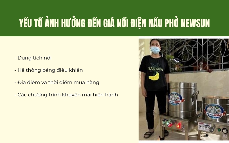 Yếu tố ảnh hưởng đến giá nồi điện nấu phở Newsun