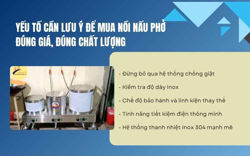 Yếu tố cần lưu ý để mua nồi nấu phở đúng giá, đúng chất lượng