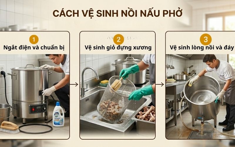  Cách vệ sinh nồi nấu phở