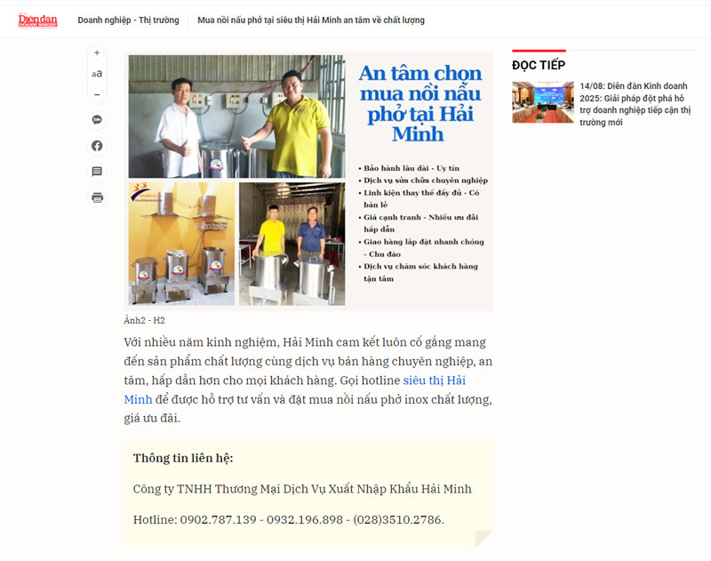 An tâm chọn mua nồi nấu phở tại Hải Minh