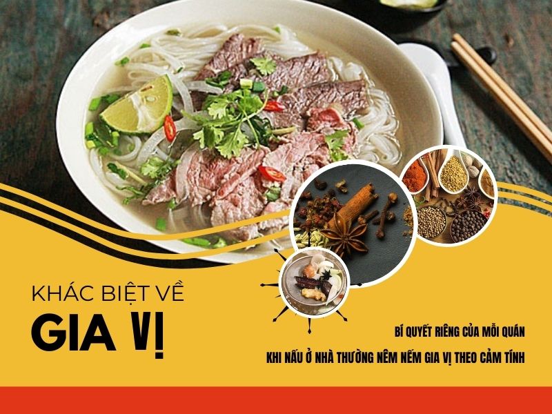 Khác biệt về gia vị nấu 
