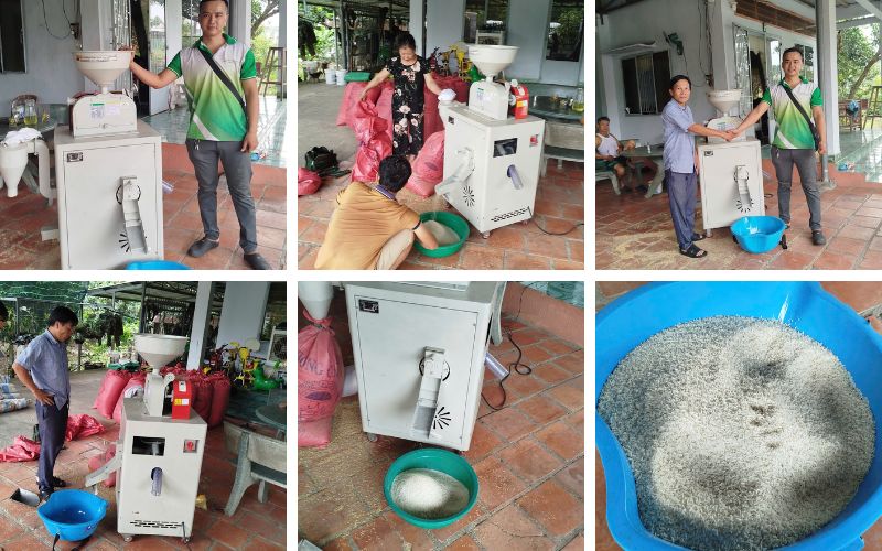Kỹ thuật bàn giao Máy xay xát lúa gạo liên hoàn HM-LH300 cho khách