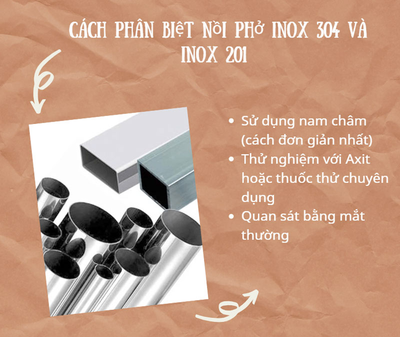 Cách phân biệt nồi phở inox 304 và inox 201