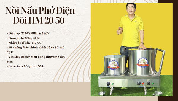 Nồi Nấu Phở Điện Đôi HM 20-50