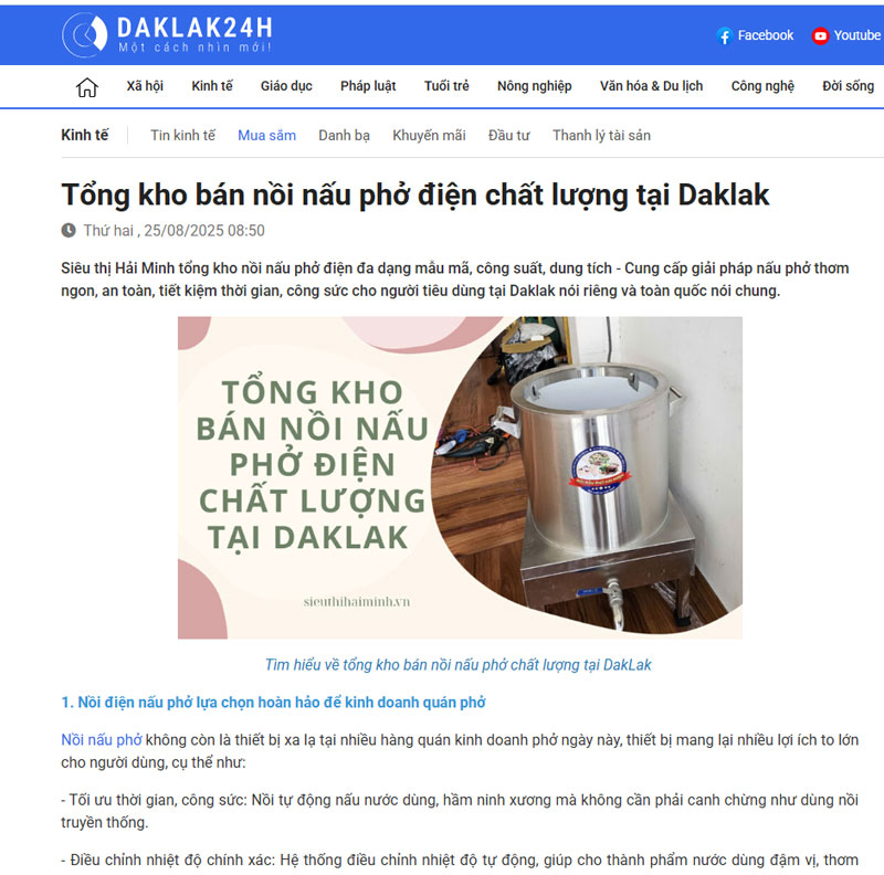 daklak24h.com.vn|Tổng kho bán nồi nấu phở điện chất lượng tại Daklak