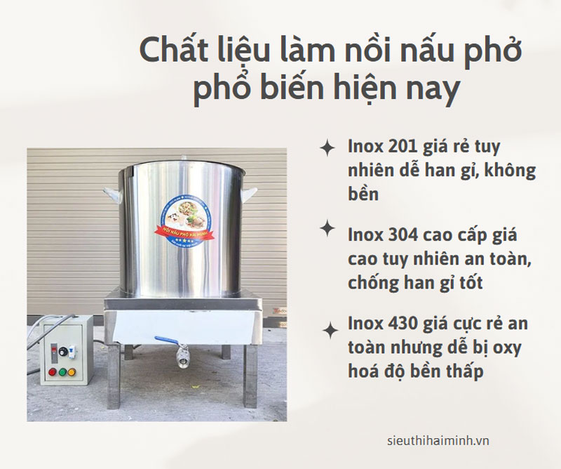 Chất liệu làm nồi nấu phở phổ biến hiện nay 
