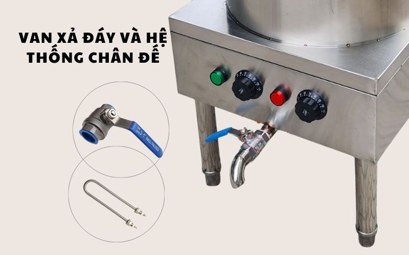 Van xả đáy và hệ thống chân đế