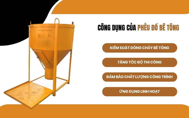 Công dụng của phễu đổ bê tông