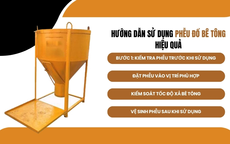 Hướng dẫn sử dụng phễu rót bê tông hiệu quả
