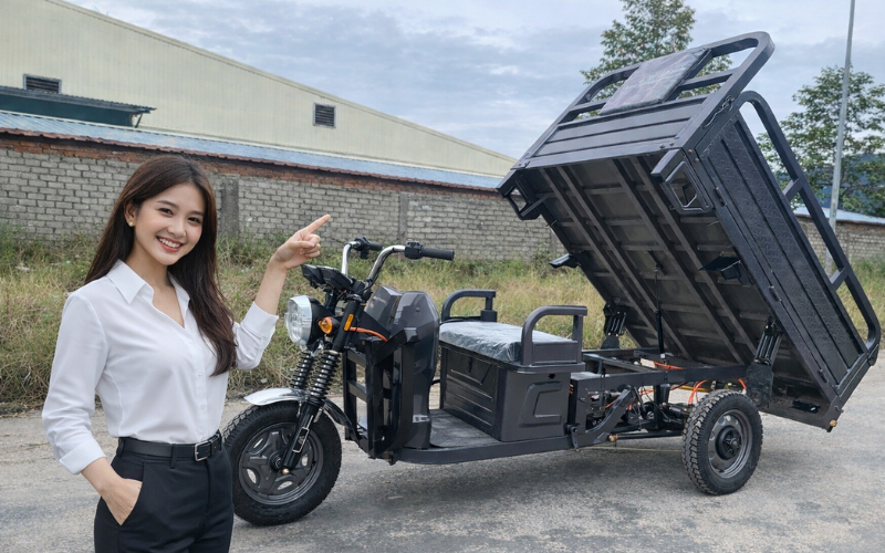 Xe điện 3 bánh chở hàng HM-1.8M (có ben)