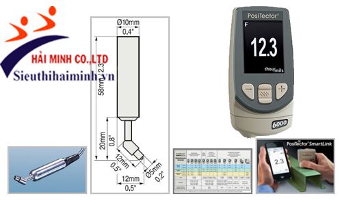 Chi tiết đầu dò máy đo độ dày lớp phủ PosiTector 6000 N45S1 chính hãng