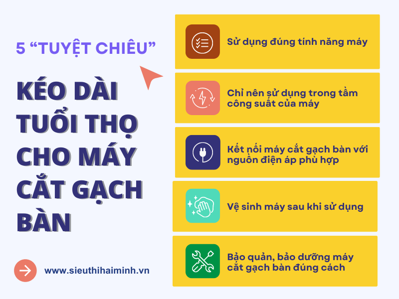 5 “tuyệt chiêu” để kéo dài tuổi thọ cho máy cắt gạch bàn