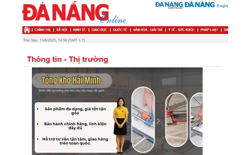 Báo Đà Nẵng - Hải Minh – Điểm mua máy cắt gạch uy tín cho ngành xây dựng