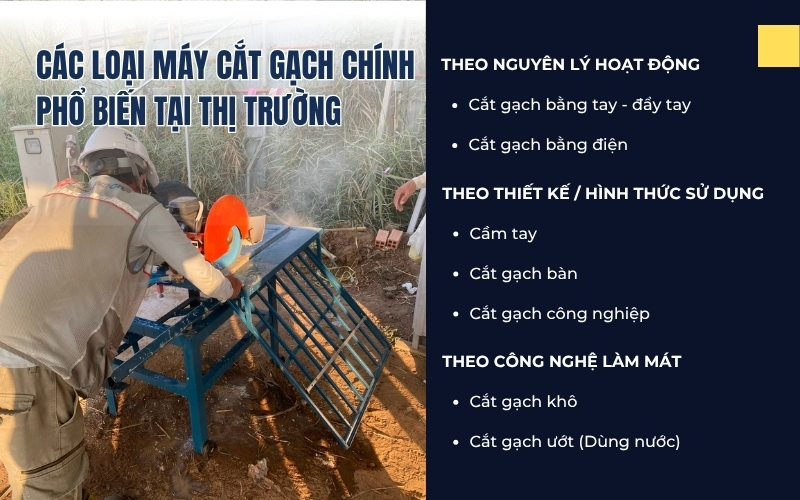 Các loại máy cắt gạch chính phổ biến tại thị trường
