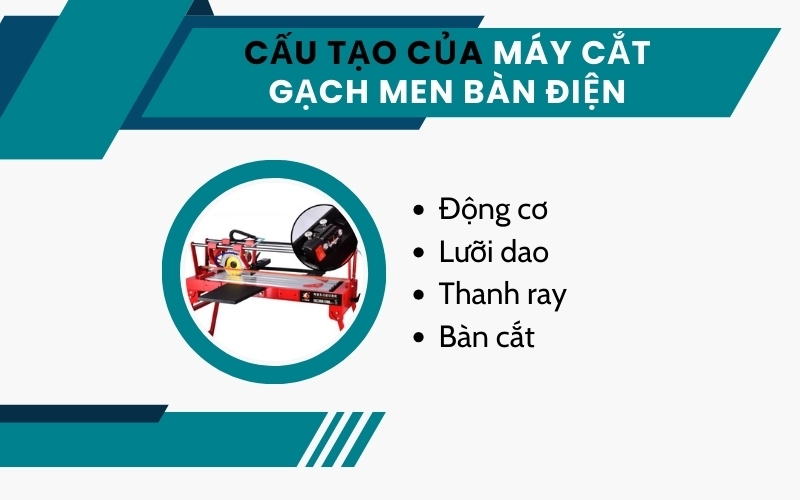 Cấu tạo của máy cắt gạch men bàn điện
