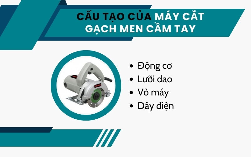 Cấu tạo của máy cắt gạch men cầm tay