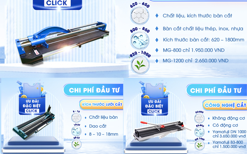 Chi phí đầu tư máy cắt gạch bằng tay