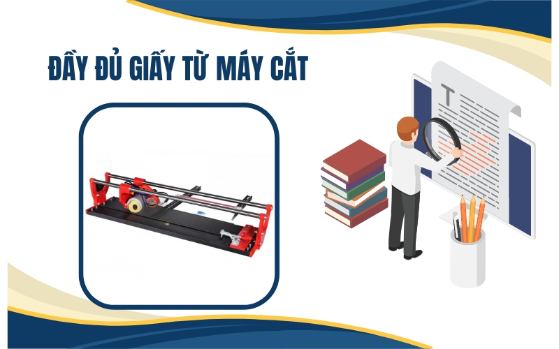 Đầy đủ giấy từ máy cắt