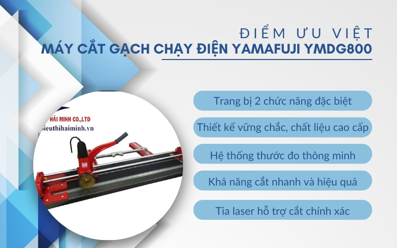 Điểm ưu việt của máy cắt gạch chạy điện Yamafuji YMDG800
