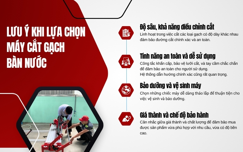 Lưu ý khi lựa chọn Máy Cắt Gạch Bàn Nước